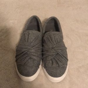 Gray MIA Shoes with twisted fabric design
